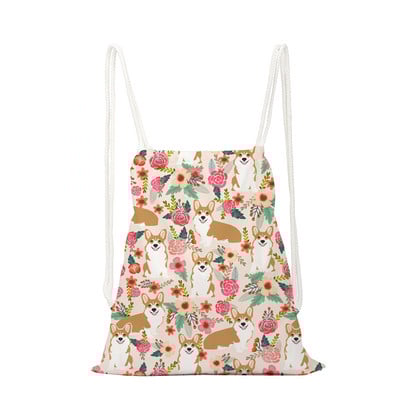 Olajfestmény nyomda hátizsák divat állati zsinóros táska nagy kapacitású cipőtáska iskola környezetvédelmi tároló táska