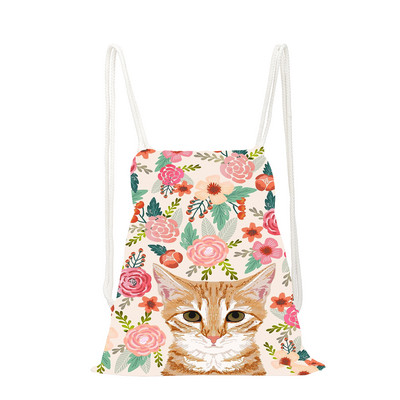 Olajfestmény nyomda hátizsák divat állati zsinóros táska nagy kapacitású cipőtáska iskola környezetvédelmi tároló táska