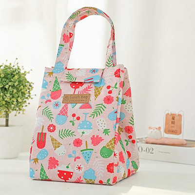 Ebédtáska Divatnyomtatás Virágos Többszínű hűtőtáskák Női Waterpr Hand Pack Termál reggeliződoboz Hordozható piknik utazás