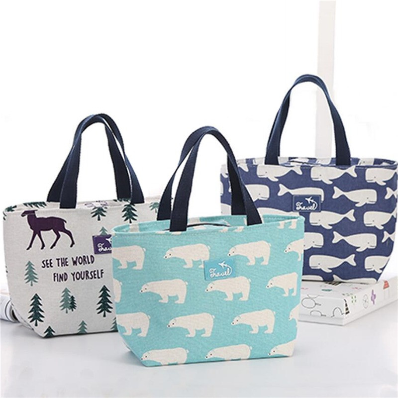 Ebédtáska Divatnyomtatás Virágos Többszínű hűtőtáskák Női Waterpr Hand Pack Termál reggeliződoboz Hordozható piknik utazás