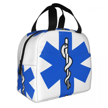 Emt Star Of Life Insolated Lunch Bags Women Paramedic Doctor Ambulance Resuable Thermal Cooler Bento Box Kids School Παιδιά