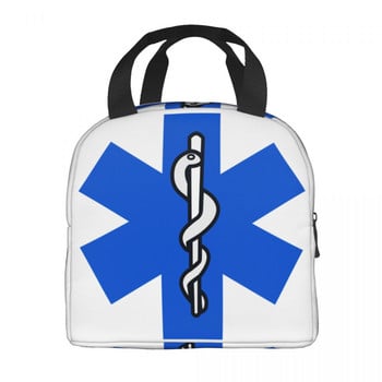 Emt Star Of Life Insolated Lunch Bags Women Paramedic Doctor Ambulance Resuable Thermal Cooler Bento Box Kids School Παιδιά