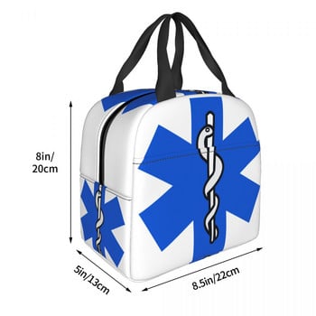 Emt Star Of Life Insolated Lunch Bags Women Paramedic Doctor Ambulance Resuable Thermal Cooler Bento Box Kids School Παιδιά