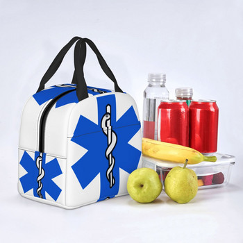 Emt Star Of Life Insolated Lunch Bags Women Paramedic Doctor Ambulance Resuable Thermal Cooler Bento Box Kids School Παιδιά