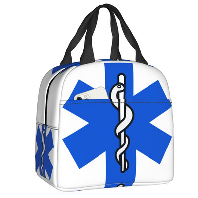 Emt Star Of Life Izolirane torbe za ručak Žene Bolničari Liječnici Hitna pomoć Toplinski hladnjak Bento Kutija za ponovno korištenje Djeca Školska djeca