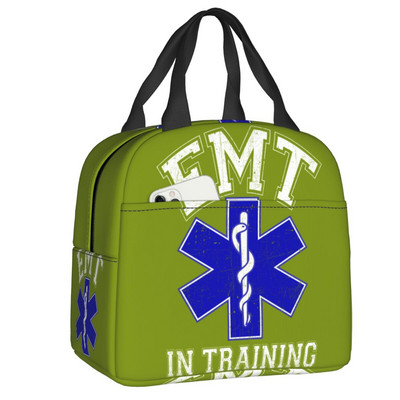 Emt Star Of Life Izolēti pusdienu maisiņi Sieviešu feldšeris Ārsts Ātrā palīdzība Atjaunojams termiskais dzesētājs Bento Box Kids School Children
