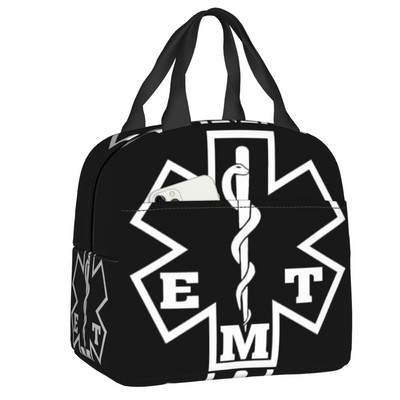 Emt Star Of Life Izolēti pusdienu maisiņi Sieviešu feldšeris Ārsts Ātrā palīdzība Atjaunojams termiskais dzesētājs Bento Box Kids School Children