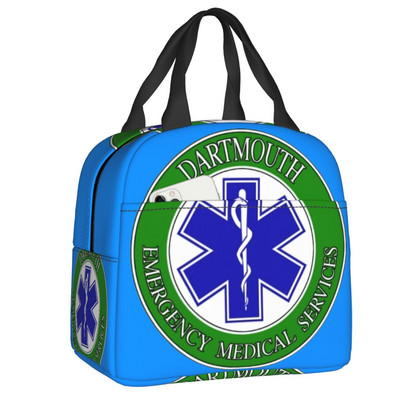 Emt Star Of Life Izolēti pusdienu maisiņi Sieviešu feldšeris Ārsts Ātrā palīdzība Atjaunojams termiskais dzesētājs Bento Box Kids School Children