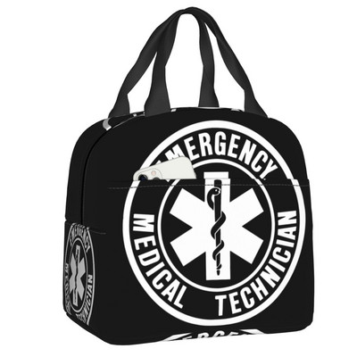Emt Star Of Life Izolēti pusdienu maisiņi Sieviešu feldšeris Ārsts Ātrā palīdzība Atjaunojams termiskais dzesētājs Bento Box Kids School Children