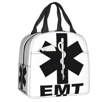 Emt Star Of Life Izolēti pusdienu maisiņi Sieviešu feldšeris Ārsts Ātrā palīdzība Atjaunojams termiskais dzesētājs Bento Box Kids School Children