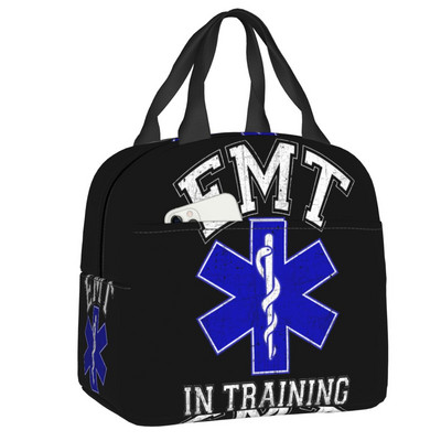 Emt Star Of Life Izolēti pusdienu maisiņi Sieviešu feldšeris Ārsts Ātrā palīdzība Atjaunojams termiskais dzesētājs Bento Box Kids School Children