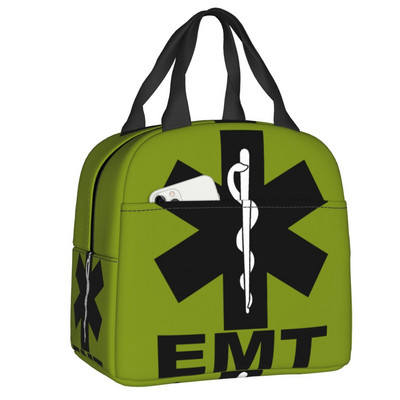 Emt Star Of Life Izolēti pusdienu maisiņi Sieviešu feldšeris Ārsts Ātrā palīdzība Atjaunojams termiskais dzesētājs Bento Box Kids School Children