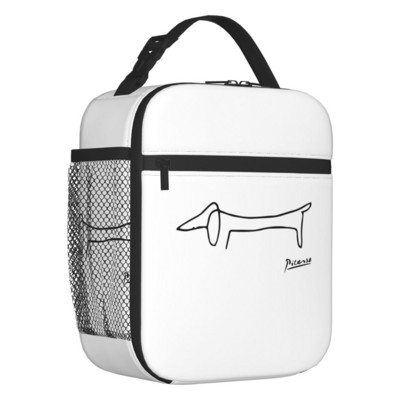 Păr lung teckel cârnați cârnă imprimeu saci de prânz izolate termic Pet Wiener portabil prânz container școală depozitare cutie pentru alimente