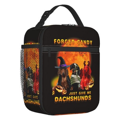 Păr lung teckel cârnați cârnă imprimeu saci de prânz izolate termic Pet Wiener portabil prânz container școală depozitare cutie pentru alimente