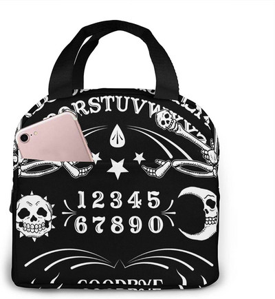 Lebka Cat Moon Gothic Pattern Izolovaná obedová taška Veľkokapacitná chladiaca taška na obed pre vonkajší piknik, školu, kanceláriu a prácu
