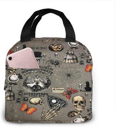 Lebka Cat Moon Gothic Pattern Izolovaná obedová taška Veľkokapacitná chladiaca taška na obed pre vonkajší piknik, školu, kanceláriu a prácu