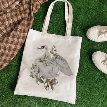 Kawaii Women Shopper Casual Animal Floral Γυναικεία βαμβακερή τσάντα Καμβά τσάντα τσάντα αγορών Τσάντες αγορών Κοριτσίστικες τσάντες χειρός