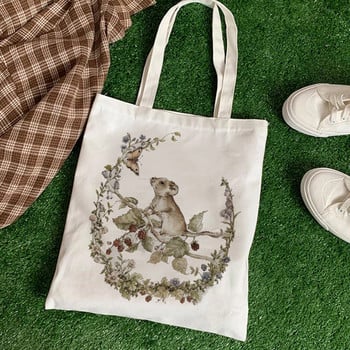 Kawaii Women Shopper Casual Animal Floral Γυναικεία βαμβακερή τσάντα Καμβά τσάντα τσάντα αγορών Τσάντες αγορών Κοριτσίστικες τσάντες χειρός