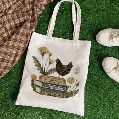 Kawaii női vásárló Alkalmi állat virágos női pamuttáska vászon táska bevásárlótáskák lány szövet kézitáskák