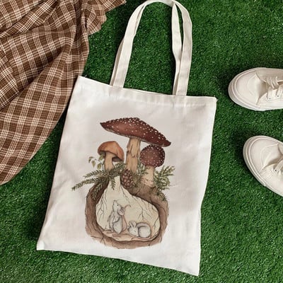 Kawaii női vásárló Alkalmi állat virágos női pamuttáska vászon táska bevásárlótáskák lány szövet kézitáskák
