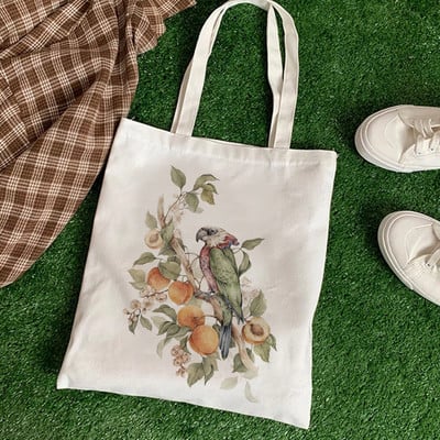 Kawaii női vásárló Alkalmi állat virágos női pamuttáska vászon táska bevásárlótáskák lány szövet kézitáskák