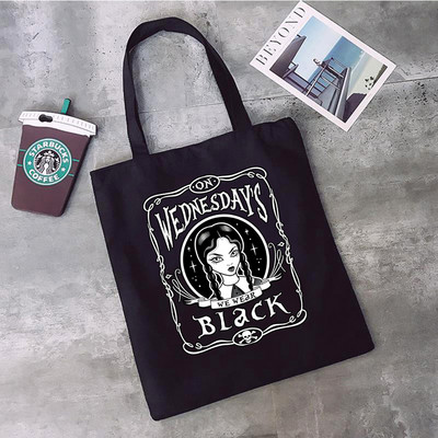 Szerda Addams bevásárlótáska élelmiszerbolt juta táska újrahasznosított táska vásárló vászon táska juta boodschappentas újrafelhasználható sacola sac tissu