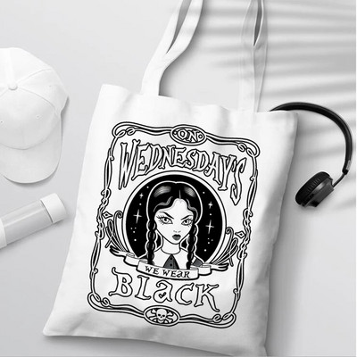 Szerda Addams bevásárlótáska élelmiszerbolt juta táska újrahasznosított táska vásárló vászon táska juta boodschappentas újrafelhasználható sacola sac tissu