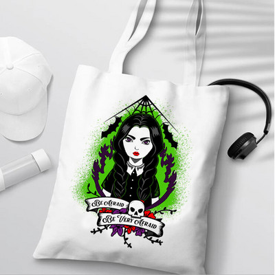 Szerda Addams bevásárlótáska élelmiszerbolt juta táska újrahasznosított táska vásárló vászon táska juta boodschappentas újrafelhasználható sacola sac tissu