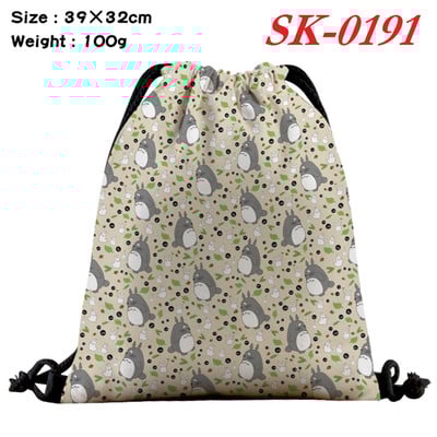 Anime húzózsinór táska nyomtatás alkalmi női hátizsák vászon kozmetikai zsinórtáska fiúknak lányoknak strandtáska utazási cipőtáska