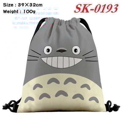 Anime húzózsinór táska nyomtatás alkalmi női hátizsák vászon kozmetikai zsinórtáska fiúknak lányoknak strandtáska utazási cipőtáska