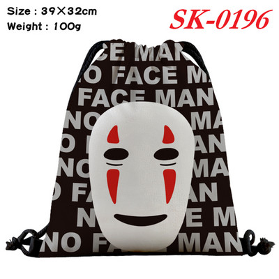 Anime húzózsinór táska nyomtatás alkalmi női hátizsák vászon kozmetikai zsinórtáska fiúknak lányoknak strandtáska utazási cipőtáska
