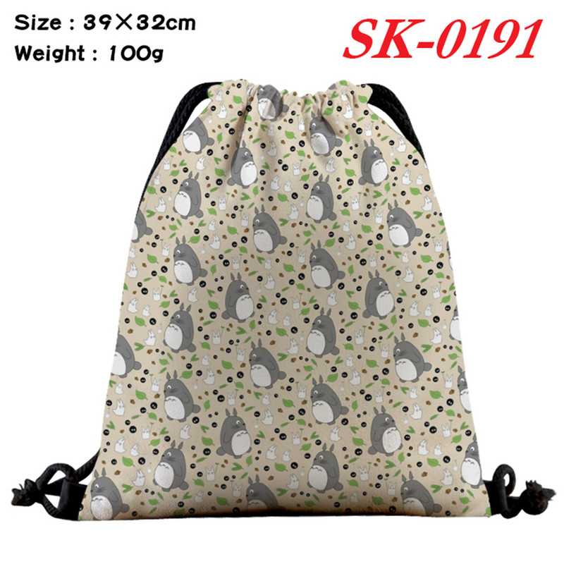 Anime húzózsinór táska nyomtatás alkalmi női hátizsák vászon kozmetikai zsinórtáska fiúknak lányoknak strandtáska utazási cipőtáska