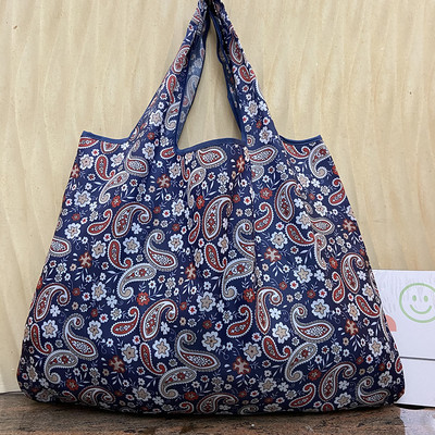 Nehéz, újrafelhasználható élelmiszerbolt táska Összehajtható bevásárlótáska, nagy, 50 font súlyú hordozható női válltáska Könnyű és tartós