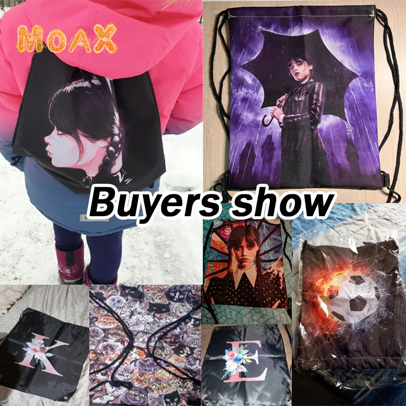 Wednesday Addams Ruksak Torbe s uzicom Ženske torbe za pohranu Gothic Girls Torba za rame Nevermore Academy for Travel Držač za cipele