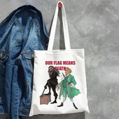 Naša zastava znači Death Cat Flag Ženske velike ručne torbe Platnena torba Estetika Torba za plažu Torbe za kupovinu Elegantne torbe za kupovinu preko ramena