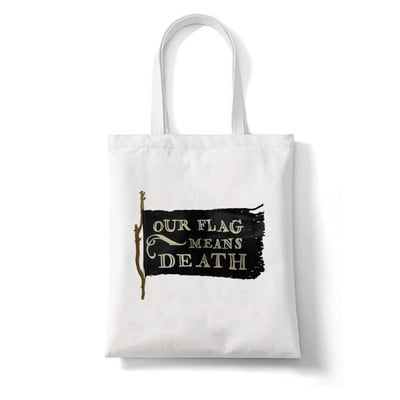 Naša zastava znači Death Cat Flag Ženske velike ručne torbe Platnena torba Estetika Torba za plažu Torbe za kupovinu Elegantne torbe za kupovinu preko ramena
