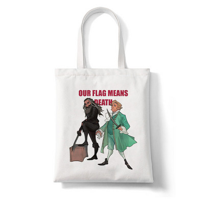 Naša zastava znači Death Cat Flag Ženske velike ručne torbe Platnena torba Estetika Torba za plažu Torbe za kupovinu Elegantne torbe za kupovinu preko ramena