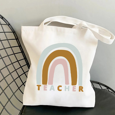 Modna ženska ručna torba Platnena torba za kupovinu Eko ženske torbe na rame Rainbow Teacher Ležerne velike ženske putne torbe 2022.