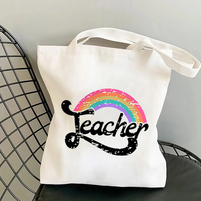 Modna ženska ručna torba Platnena torba za kupovinu Eko ženske torbe na rame Rainbow Teacher Ležerne velike ženske putne torbe 2022.