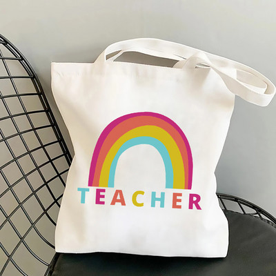 Modna ženska ručna torba Platnena torba za kupovinu Eko ženske torbe na rame Rainbow Teacher Ležerne velike ženske putne torbe 2022.