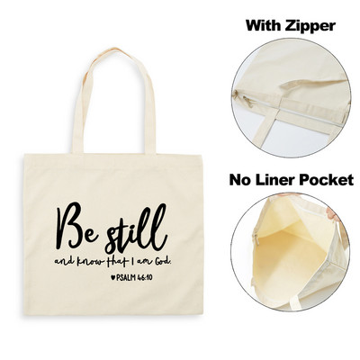 Legyen a fény Jézus Isten női cipzáras vászon válltáskák Harajuku Esztétikai Többször használható Faith Christian Bevásárlótáska Kézitáska