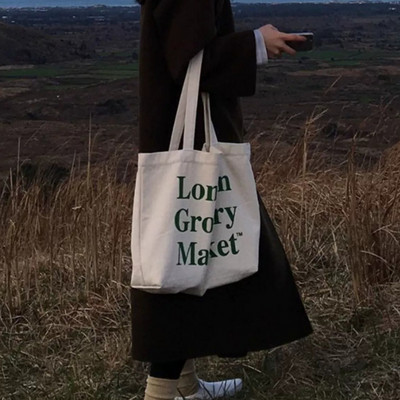 Torba za kupovinu Jeftine ležerne torbe na rame za žene Platnena torbica Harajuku Slovo print Ulzzang Ručne torbe Torba na rame kupac