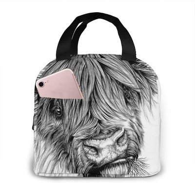 Αστείες τσάντες μεσημεριανού γεύματος αγελάδας Highland για άνδρες Γυναικείες μονωμένες τσάντες μεσημεριανού γεύματος Cooler tote bag for Work Travel Picnic, πολύχρωμες