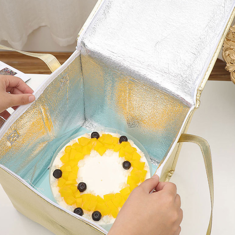 Arany szigetelt táska hőhűtő piknik összecsukható jégcsomag hordozható süteményhordozó étel pizza házhozszállítás szigetelő ebédtáska