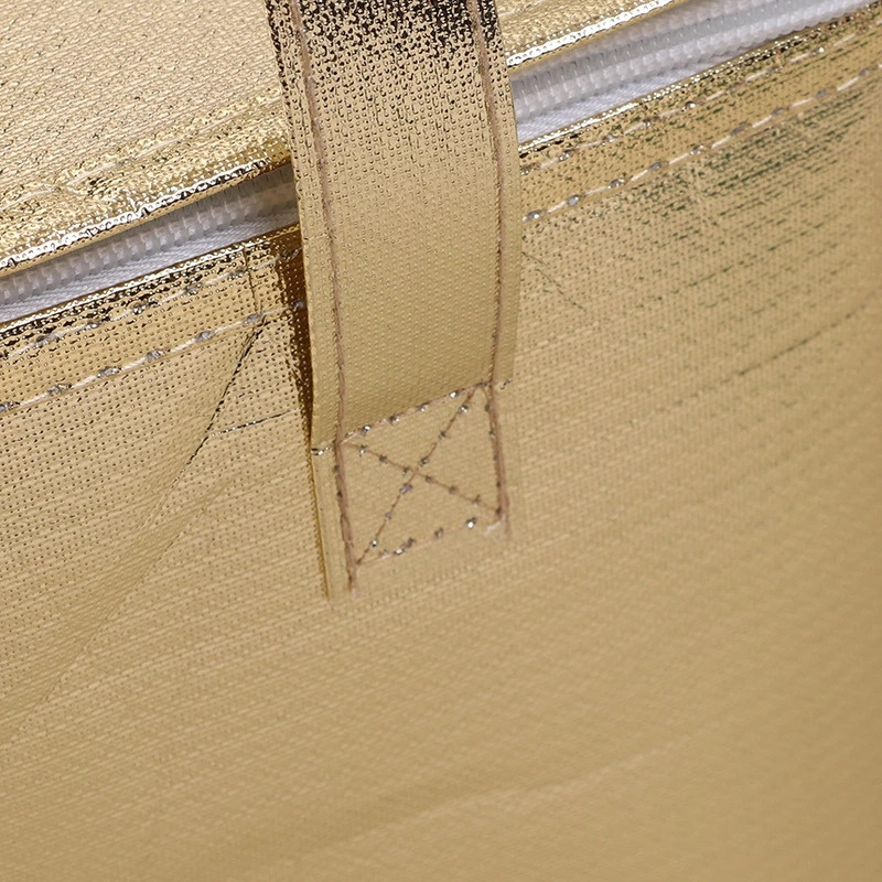 Arany szigetelt táska hőhűtő piknik összecsukható jégcsomag hordozható süteményhordozó étel pizza házhozszállítás szigetelő ebédtáska