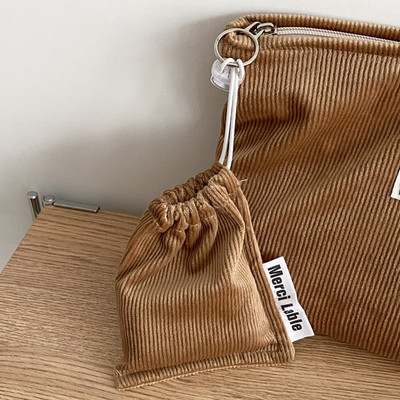 Geantă din velur cu șnur Koren, culoare solidă, căști, organizator de bijuterii, posetă cosmetică, ruj, pandantiv, ornamente, pungă de depozitare