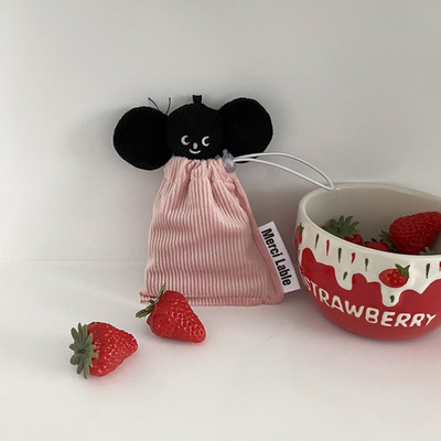 Geantă din velur cu șnur Koren, culoare solidă, căști, organizator de bijuterii, posetă cosmetică, ruj, pandantiv, ornamente, pungă de depozitare