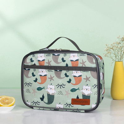 Bento pusdienu kastītes, zilas Oksfordas auduma izolācijas svītras, dinozauru soma kvadrātveida studentu pusdienu soma vīriešiem