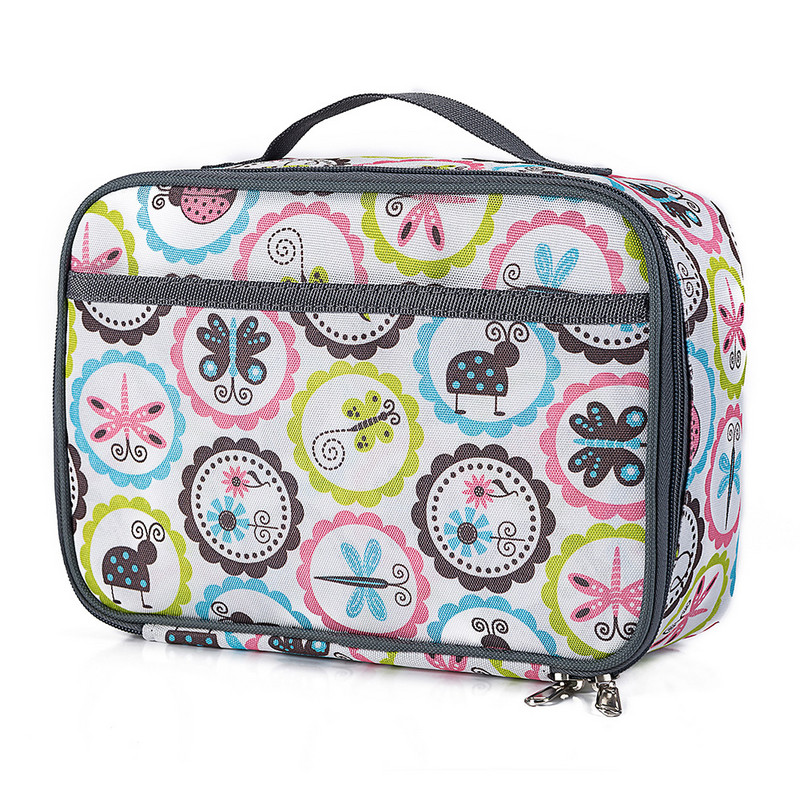 Bento Lunch Box Pick Kék Oxford vászonszigetelő csíkos dinoszaurusztáska Négyzet alakú diák ebédtáska férfiaknak