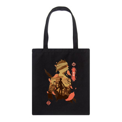 Genshin Impact Printing Tshirts Xiao Venti Platnena torba Ženska torba na rame Modne shopping torbe velikog kapaciteta